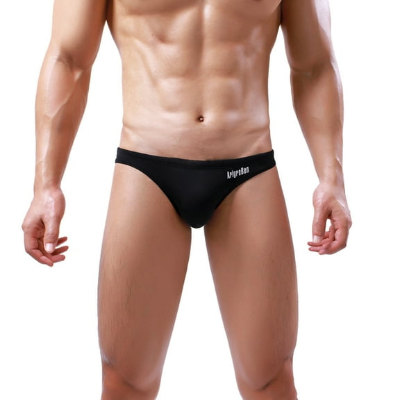 zuwimk Men Underwear Boxer Brief,Men's Ice Silk Thong Bikini Low Rise Soft Briefs Underwear Black,M