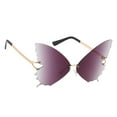 thumbnail image 2 of Butterfly Rimless Sunglasses, Women Luxury Designer Oversized Sunglasses, 400 Gradient Gray, 2 of 8