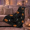 thumbnail image 6 of Playful Black Cats Pumpkins Halloween Pattern, Playful Pet Portrait Pattern, Warm Flannel Blanket for Living Room and Bedroom, Cat Lovers Halloween Gift, Pet Lover Home Decor, 6 of 9
