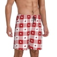 thumbnail image 2 of Pofeuu Plaid Heart Print Men's Soft Woven Elastic Waistband Sleep Pajama Short-XX-Large, 2 of 6