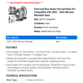 thumbnail image 2 of Front and Rear Brake Pad and Rotor Kit - Compatible with 2003 - 2004 Mercury Marauder Base, 2 of 2