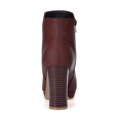 thumbnail image 2 of BLISSFUL STEP Women's Round Toe Block Heel Platform Ankle Booties Burgundy 5, 2 of 8