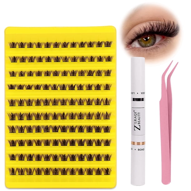 Z'LRAQI BEAUTY Juego de pestañas postizas segmentarias Kit de grupos de pestañas individuales