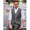 thumbnail image 5 of Coshow Men's Suit Vests Layered Waistcoat Business Formal Dress Vest for Wedding with Pockets, 5 of 8