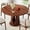 Walnut, variant on Virans 47.2" Round Dining Table for 4-6,Kitchen Dining Table with Double Curved Base & Back Panel Buckle Top,Modern Circle Dinner Table for Kitchens,Dining Rooms,Living Rooms,Black