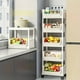 thumbnail image 4 of Fiudx Carrito de Almacenamiento, Organizador con Ruedas de 5 Niveles, Estante Multiusos Duradero, Diseño de Fácil Movilidad, Ideal para La Cocina, La Oficina En Casa, Solución para Ahorrar Espacio, I, 4 of 6