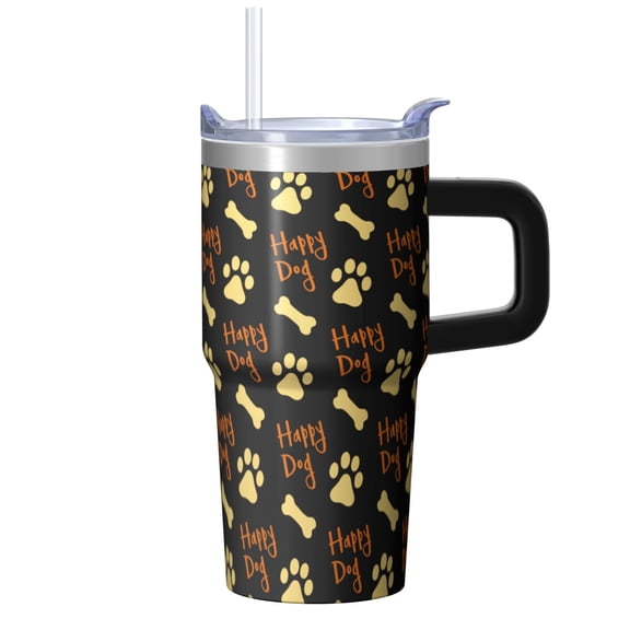 20OZ Dog Paw Christmas Tumbler with Handle Insulated Stainless Steel Cup Great Dog Lover Gifts Unique Birthday Christmas Presents for Women Men Perfect Christmas Gift for Dog Enthusiasts