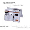 thumbnail image 4 of Bolsillo de fieltro gris para cama, organizador para cama, sofá, bolsa de almacenamiento colgante junto a la cama, para botellas, revistas, control remoto, teléfono, tabletas y libros, 4 of 5