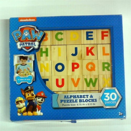paw patrol alphabet and puzzle blocks