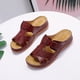thumbnail image 3 of Sandalias Cuña Vintage con Punta Abierta para Mujer Antideslizantes rojo Vino 43, 3 of 9