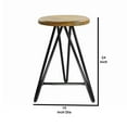 thumbnail image 5 of Saltoro Sherpi Round Wooden Counter Stool with Hairpin Legs, Set of 2, Brown and Black, 5 of 5