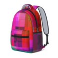 thumbnail image 2 of Red and Pink Checkered Pattern Backpack for School, Cute School Bag with Adjustable Shoulder Straps and Padded Back, 15.3"x11"x6.7", 2 of 5
