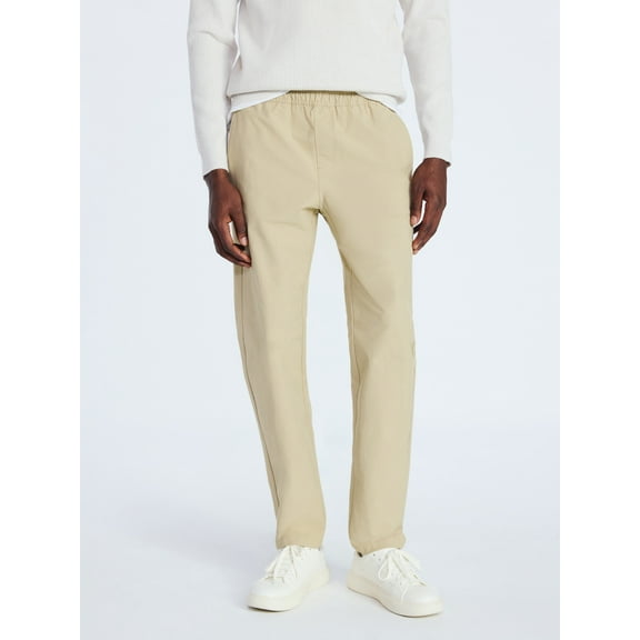 Free Assembly Men's Straight Fit Tapered Leg Pull On Commuter Pants, Sizes S-3XL