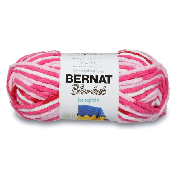 Bernat Blanket Brights Yarn, Raspberry Ribbon Varg, 5.3oz(150g)