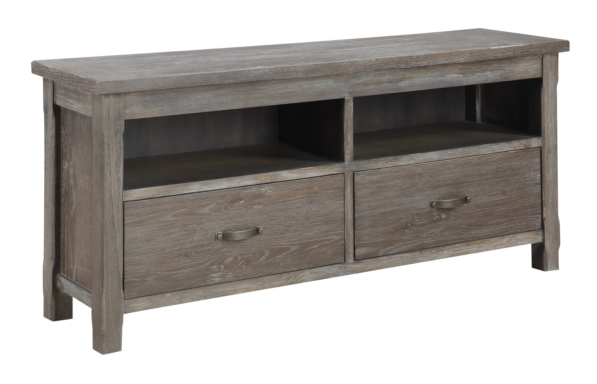 Emerald Home Paladin Rustic Charcoal Gray Entertainment Center with Two