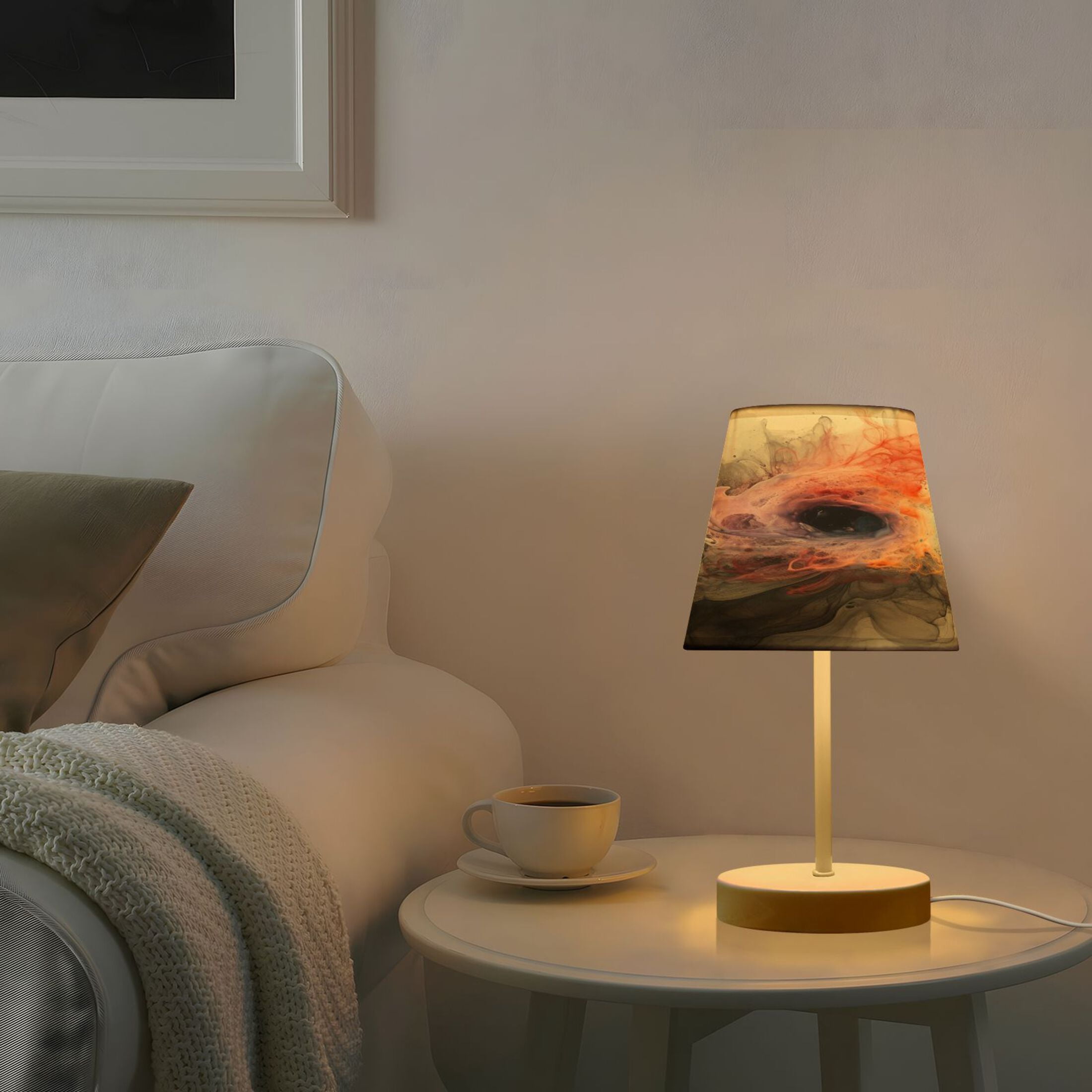 Alcohol Ink Tie Dye Desk Lamp LED Table Nightstand Lamps with 3 Color Temperatures for Home Bedroom Living Room Decor 8x12