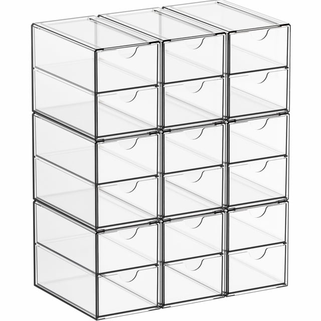 Organizador Yieach de acrílico transparente, 9 unidades, 18 cajones