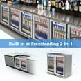 thumbnail image 3 of Coolake 36" W 7.4 Cu.ft Back Bar Refrigerator Commercial Under Counter Beverage Cooler with 2 Glass Doors & LED Lighting, 3 of 7