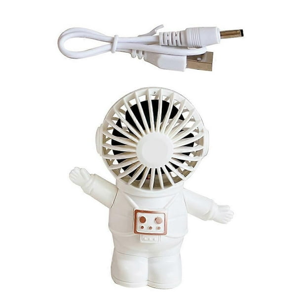 Portable Mini Summer Fan Quiet for Bedroom at Home White Plastic USB Rechargeable Travel Size