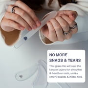 Ergonomic Glass Nail File Tool Duo Set in Clear by Bona Fide Beauty