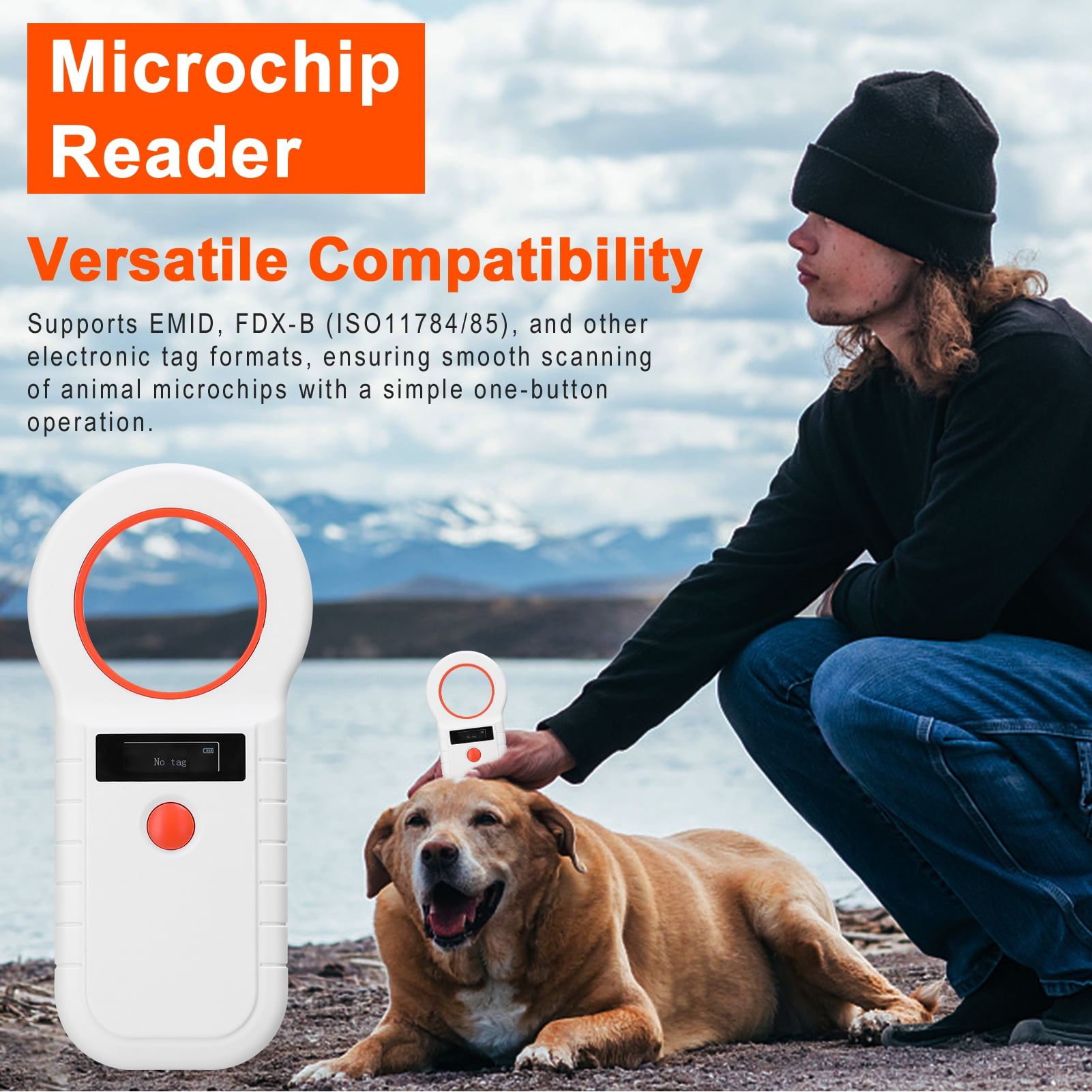 Pet Microchip Reader Scanner Wireless RFID Handheld Chip Scanner