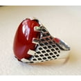 thumbnail image 4 of Red Onyx Mans Ring, Natural Red Onyx Gents Ring, December, Silver Jewelry, 925 Silver Ring, Birthday Gift, Heavy Mens Ring, Arabic Design, Ottoman Style Ring, Christmas, Turkey Mens Signet Ring, 4 of 5