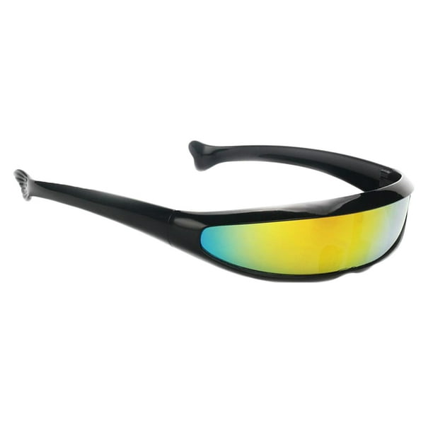 de Sol Protección Divertidas Cosplay Elegante Traje - Marco negro amarillo reflejado SM SunniMix gafas de vestuario