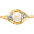 thumbnail image 4 of Solid 14k Yellow Gold FW Cultured Pearl and Diamond Ring - Ring Size 7.0-2.7gm, 4 of 7