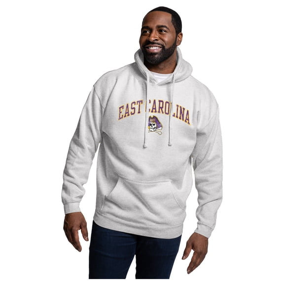 Men's-League Collegiate Wear Heather Gray ECU Pirates Essentials 2.0 Fleece Pullover Hoodie