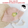 thumbnail image 2 of Sombrero de paja para niños de verano con circunferencia de la cabeza de 52 cm, bonito sombrero de pescador con encaje, sombrero para el sol para bebé, color rosa, 2 of 5