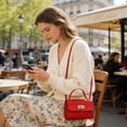 thumbnail image 4 of Bolso de hombro de cuero de PU pequeño y acolchado acolchado mini acolchado para mujer, con asa superior y cerradura metálica para uso cotidiano casual, 4 of 6