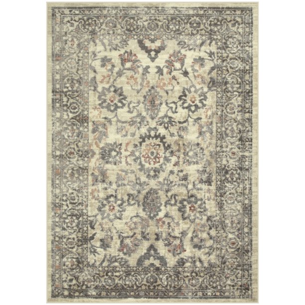 Better Homes and Gardens Gladstone Garden Cut Pile Print Nylon Gray Area Rug or Runner, Multiple