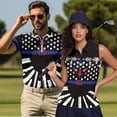 thumbnail image 2 of Aplkyhs Matching Couple Golf Shirts American Flag Eagle Black Mens Hawaiian Shirt Golf Accessories for Men Mens Shirts Casual Soft and Comfortable for Golf Tennis Hiking, 2 of 6
