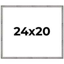 24x20 Frame Silver Grey Distressed Solid Wood Picture Frame | 0.75 Inch Moulding Width | Interior