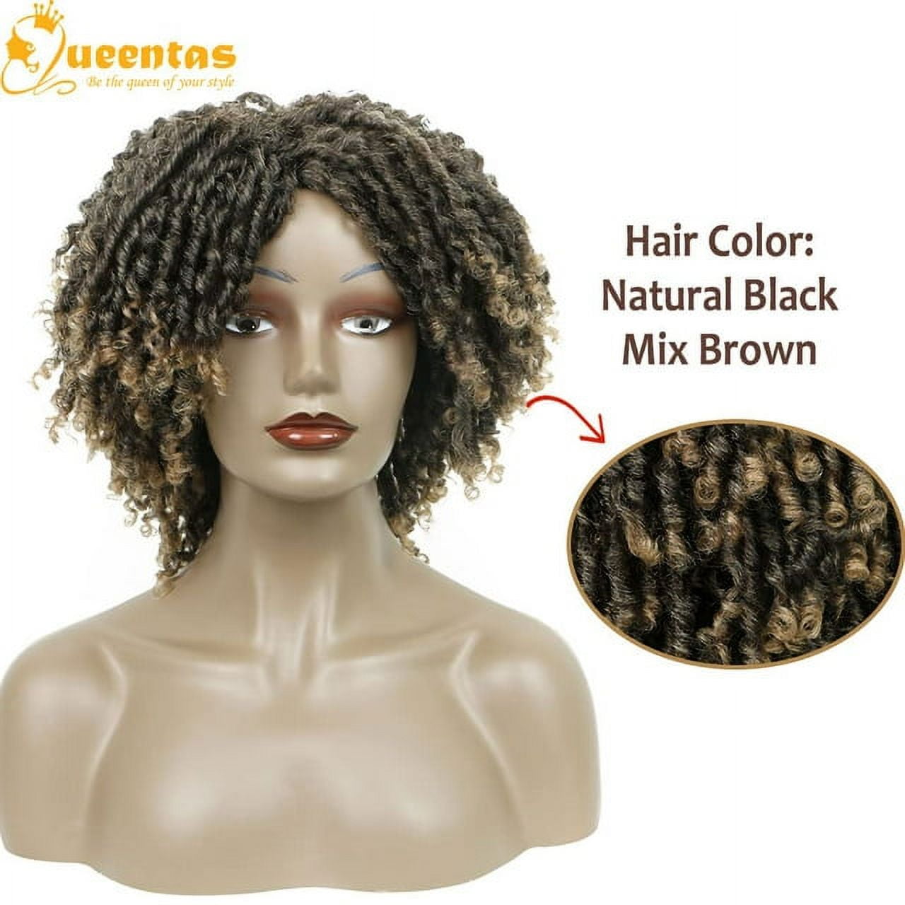 QUEENTAS Dreadlock Wigs for Women and Men Braiding Hair Synthetic Blonde Wigs Faux Locs Twist Wigs Cruly Wigs