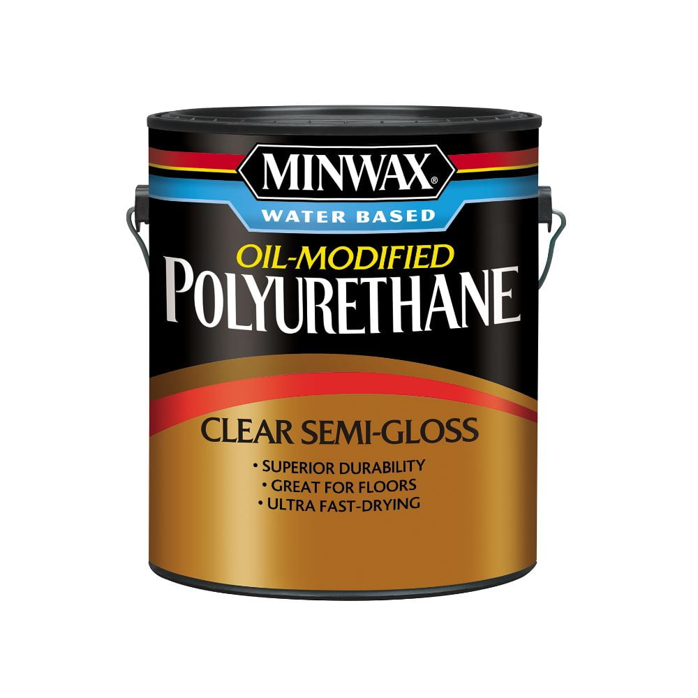 Minwax Water Based OilModified Polyurethane, SemiGloss, Clear, 1 Gallon