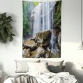 thumbnail image 3 of Waterfall Decor Tapestry, Waterfalls Surrounded by Rocks and Tropical Exotic Plant Artwork, Wall Hanging for Bedroom Living Room Dorm Decor, 40W X 60L Inches, White Green and Brown, by Ambesonne, 3 of 5