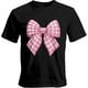 thumbnail image 1 of Camisetas informales de manga corta con lazo a cuadros rosas para hombre, camisetas gráficas, 1 of 8