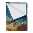 thumbnail image 2 of Clouds Soft Flannel Fleece Throw Blanket, Cool Sunset over River Horizon Landscape Phenomenal Physical Event Theme, Cozy Plush for Indoor and Outdoor Use, 70" x 90", Blue Yellow, by Ambesonne, 2 of 5