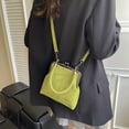 thumbnail image 5 of Women Fashionable Shoulder Bag Large Capacity Retro Flannel Handbag Clip Crossbody Bag Travel Shopping Work Shoulder Bag (Green), 5 of 10