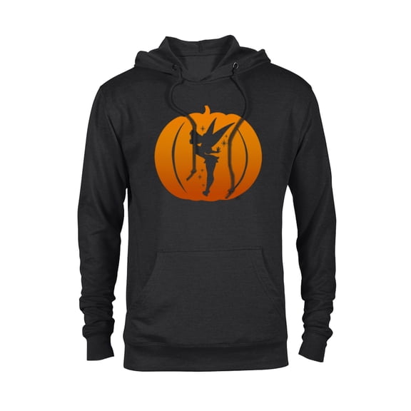 Disney Tinker Bell Silhouette Halloween Pumpkin - Pullover Hoodie for Adults - Customized-Black