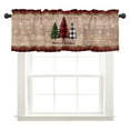 thumbnail image 5 of Fashnice Rod Pocket Kitchen Valance Christmas Cafe Tier Bathroom Scarf Xmas Short Window Curtain Thermal Insulated Half Window Drapes Style-G 2pc-Tier Curtain: W:42''x H:54'', 5 of 6