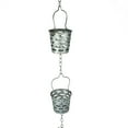 thumbnail image 4 of Galvanized Grey Metal Olive Bucket Pail Style Rain Chain Gutter Downspout Accent, 74 Inches Long - Easy Install - Adding Rustic Charm to Your Outdoor DÃ©cor, 4 of 5