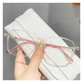 thumbnail image 4 of Waroomhouse Transparent Full-frame Glasses Fashionable Large-frame Glasses Blue Light Blocking Glasses Unisex Frame View Strong Hinge Color-changing Transparent, 4 of 8