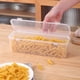 thumbnail image 5 of Contenedor de almacenamiento de alimentos, caja de almacenamiento de cocina con tapa hermética, tarro de 1.5L para pasta y alimentos secos para organizar la despensa, plástico transparente, 5 of 8