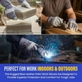 thumbnail image 5 of Rugged Blue Leather Palm Work Gloves - Medium | Gloves for Heavy Duty Work | Leather Work Gloves with Reinforced Knuckles and Durable Cotton Back | Ideal for Working on The Job, 5 of 6