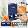 thumbnail image 4 of Multipurpose 12 Cup Food Processor - Ultra Quiet 600W Powered Electric Food Processor & Vegetable Chopper w/ Pre-set Speed Function for Easy Food Prep - 6 Attachment Blades - Blue - NutriChef NCFPBLU, 4 of 7