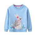 thumbnail image 1 of QUDDERR Kids Baby Girls Pullover Sweatshirt Cartoon Embroidery Sweaters Girls Long Sleeve Tops for Spring Fall 2-7T, 1 of 9