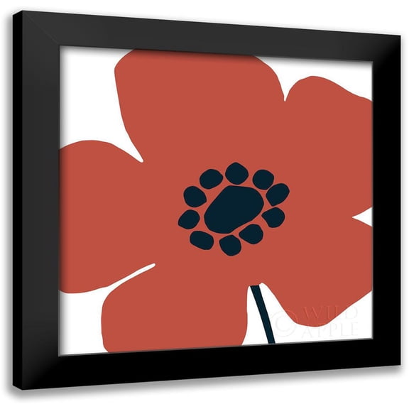 Wild Apple Portfolio 12x12 Black Modern Framed Museum Art Print Titled - Pop Art Floral IV Retro