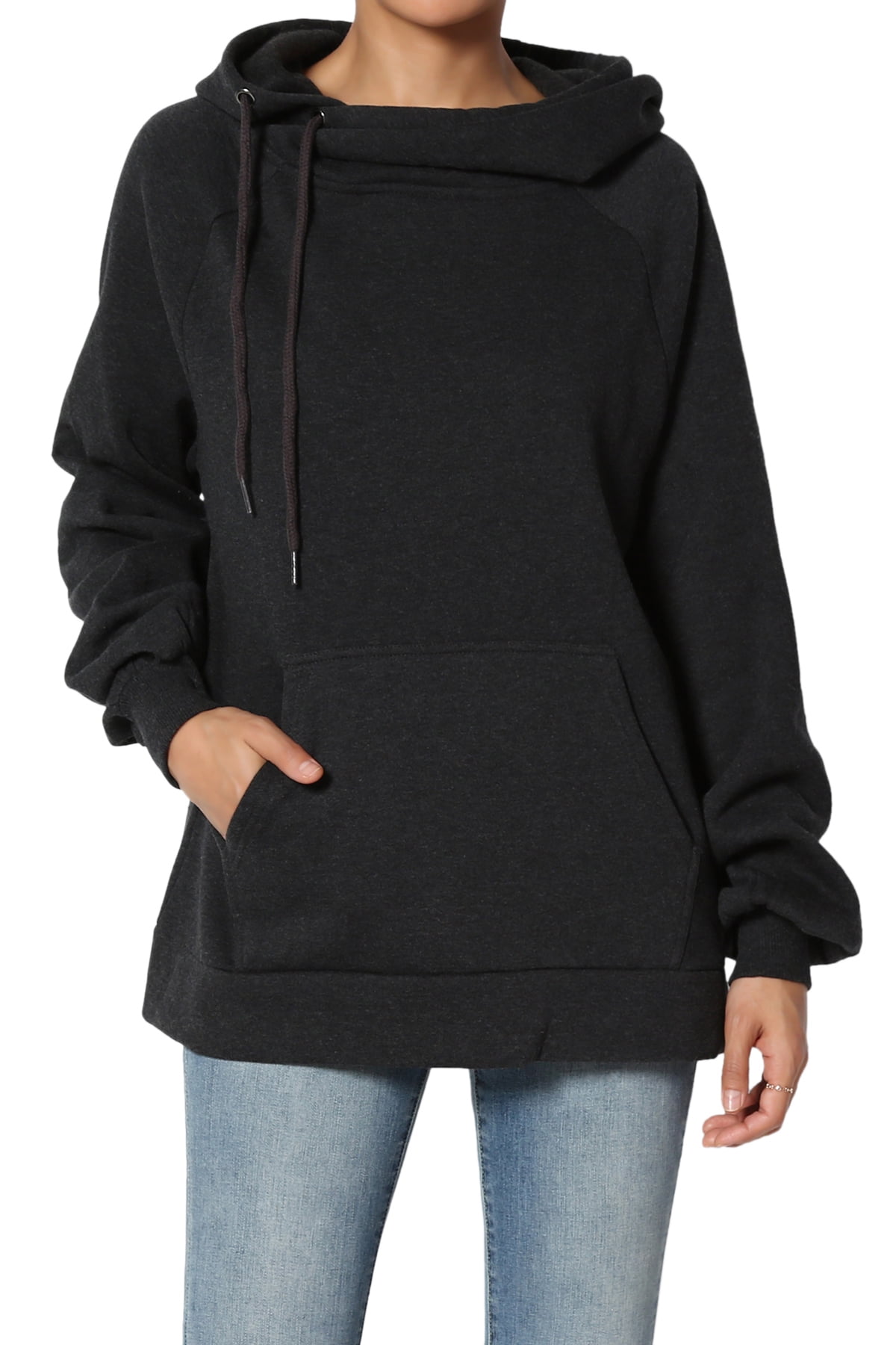 TheMogan Women's S~3X Drawstring Cozy Fleece Relaxed Fit Hooded ...